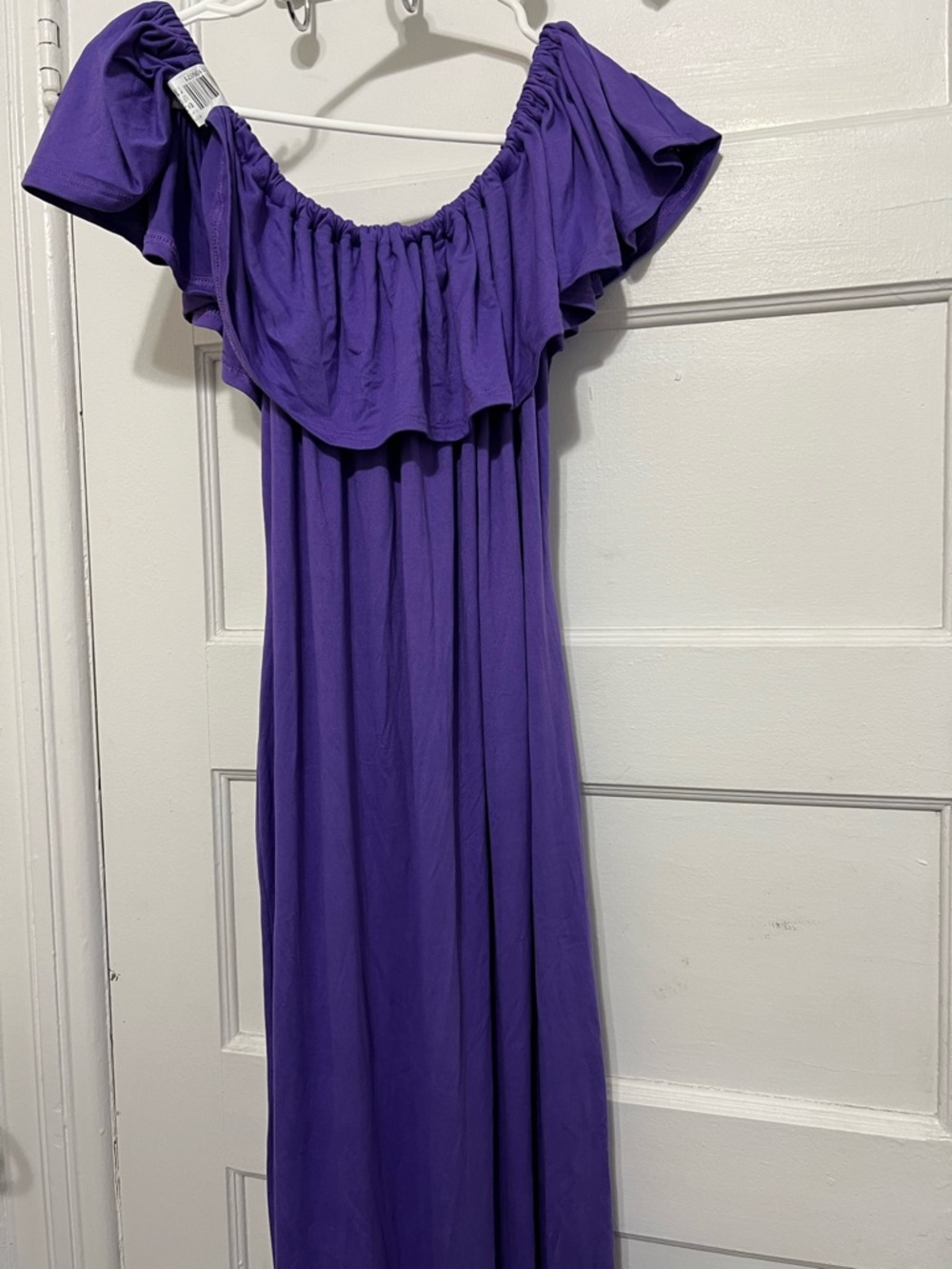 Stunning Seven7 Purple One-Shoulder Ruffled Maxi Dress size cl - Picture 2 of 5